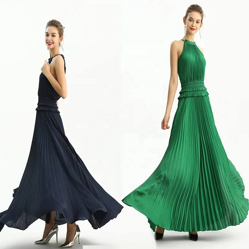 D199 Summer Fall High Quality Fashion Elegant Sleeveless Pleat Maxi Long Women Casual Party Formal Evening Dresses
D199 Summer Fall High Quality Fashion Elegant Sleeveless Pleat Maxi Long Women Casual Party Formal Evening Dresses
