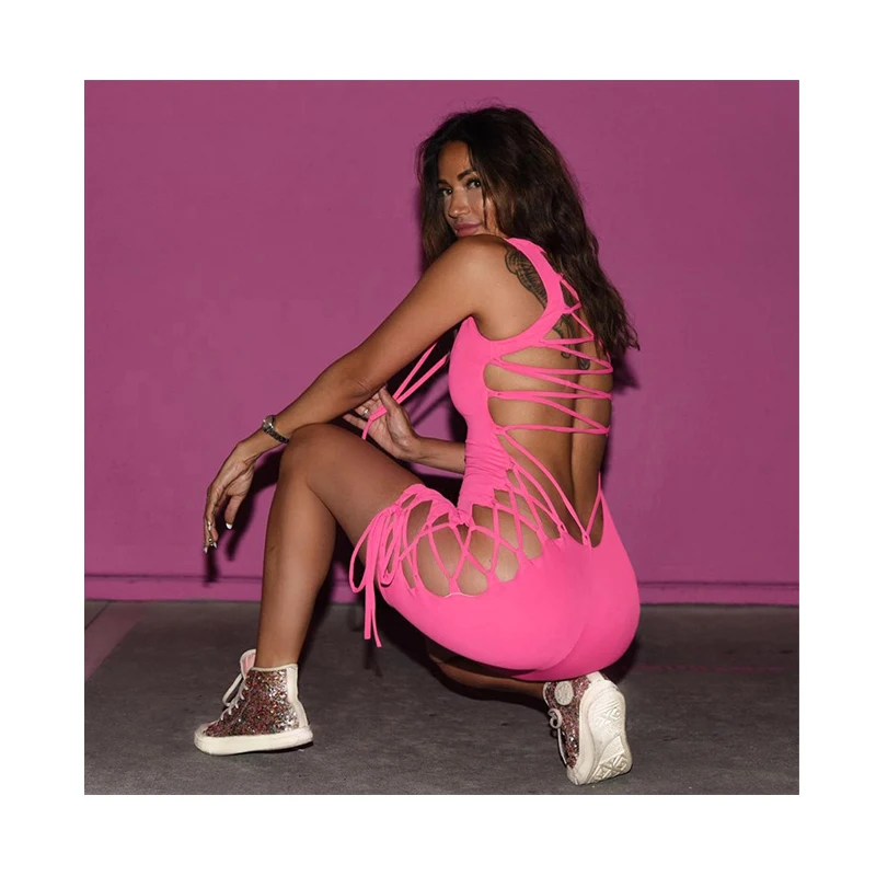 2021 Sexy Hollow Out Bandage Bow Playsuit Backless Sleeveless Bodycon Rompers Jumpsuit Elegant Party Night Club Playsuit, Customized color
2021 Sexy Hollow Out Bandage Bow Playsuit Backless Sleeveless Bodycon Rompers Jumpsuit Elegant Party Night Club Playsuit, Customized color