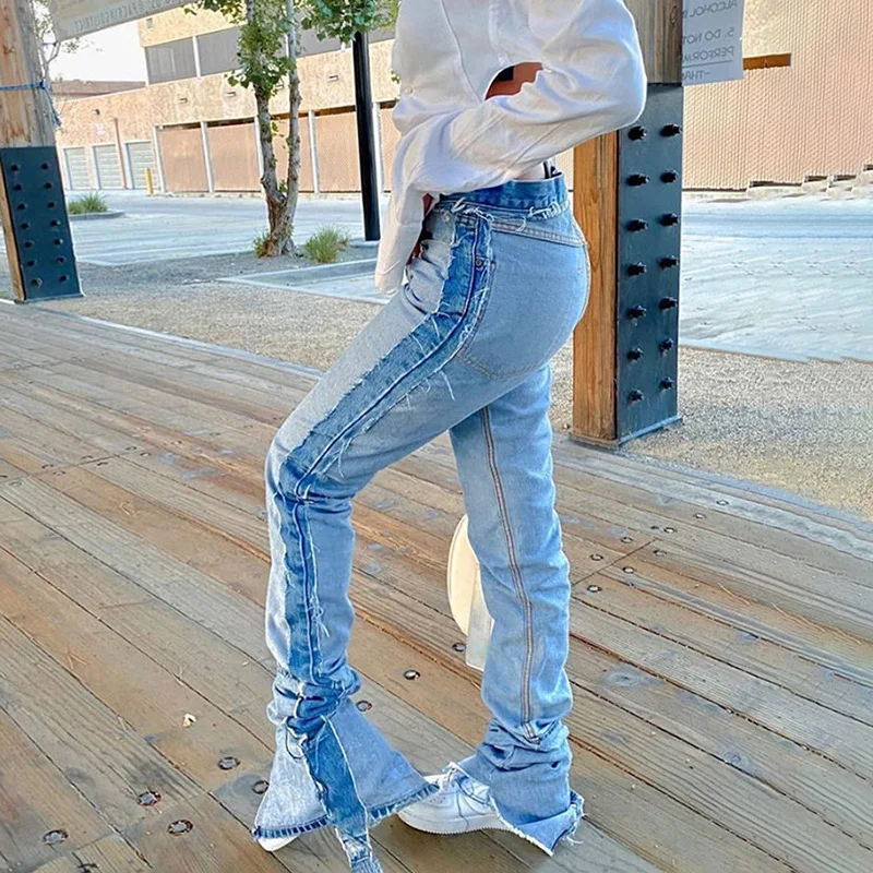 INS Inside-Out Stacked Women Flare Jeans 2020 High Waist Slim Pockets Blue Denim Pants Autumn Streetwear Female Long Trousers 
INS Inside-Out Stacked Women Flare Jeans 2020 High Waist Slim Pockets Blue Denim Pants Autumn Streetwear Female Long Trousers
