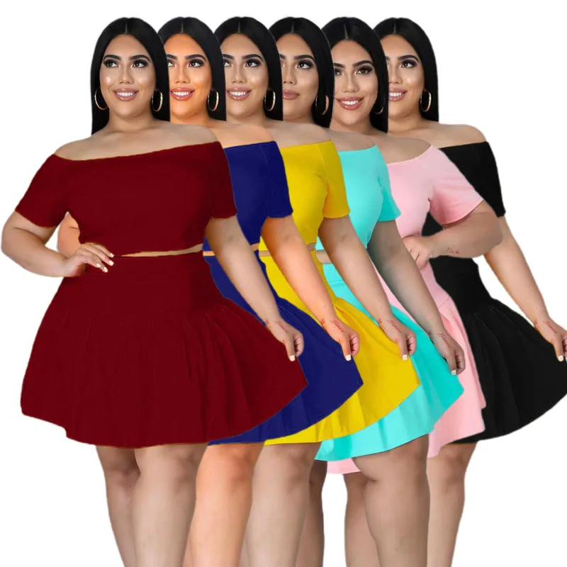 021 New Hot Sale Women Sexy Plus Size Women Clothing 2021 Summer Solid Color Girl Plus Size Fashion Pleated Skirt Two Piece Set, Pink, yellow, cyan, blue, black, wine red
021 New Hot Sale Women Sexy Plus Size Women Clothing 2021 Summer Solid Color Girl Plus Size Fashion Pleated Skirt Two Piece Set, Pink, yellow, cyan, blue, black, wine red