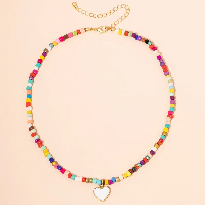 Amazon Hot Sale 18K Gold Plated Rainbow Beaded Acrylic Chain Necklace Oil Drip Love Heart Pendant Necklace For Girls
Amazon Hot Sale 18K Gold Plated Rainbow Beaded Acrylic Chain Necklace Oil Drip Love Heart Pendant Necklace For Girls