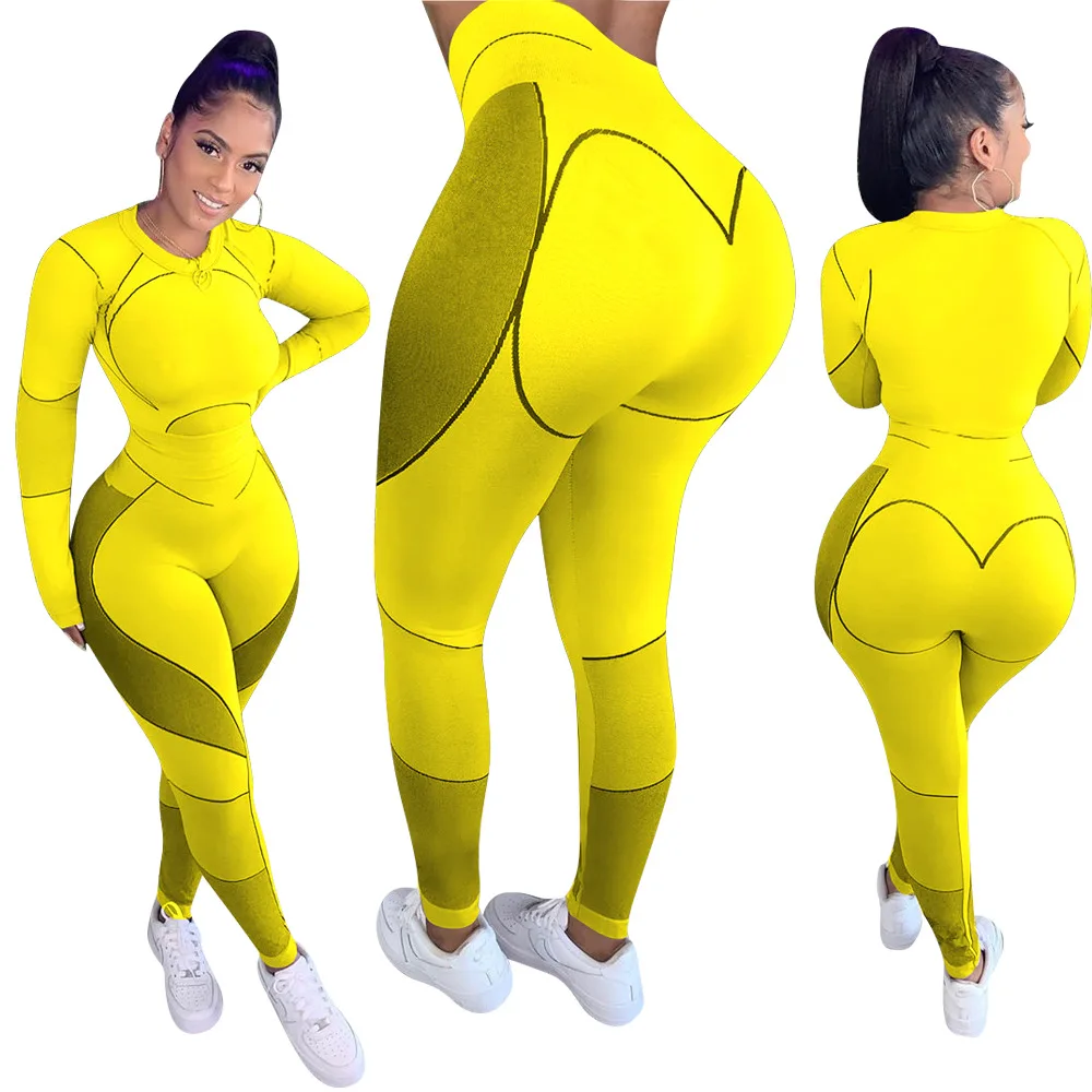 2021 spring Hot sale new fashion luckying label printed long sleeve casual sports yoga wear hot sale women sets two piece
2021 spring Hot sale new fashion luckying label printed long sleeve casual sports yoga wear hot sale women sets two piece