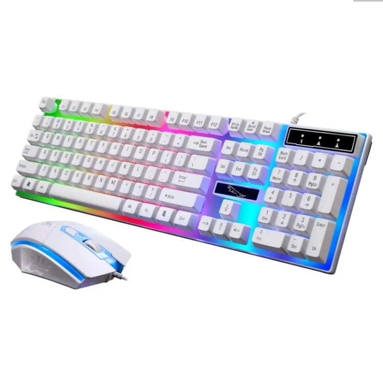 LED Colorful Lighting Professional Wired Colorful Mechanical Feel Gaming Keyboard + Optical Mouse Kit, White, black
LED Colorful Lighting Professional Wired Colorful Mechanical Feel Gaming Keyboard + Optical Mouse Kit, White, black