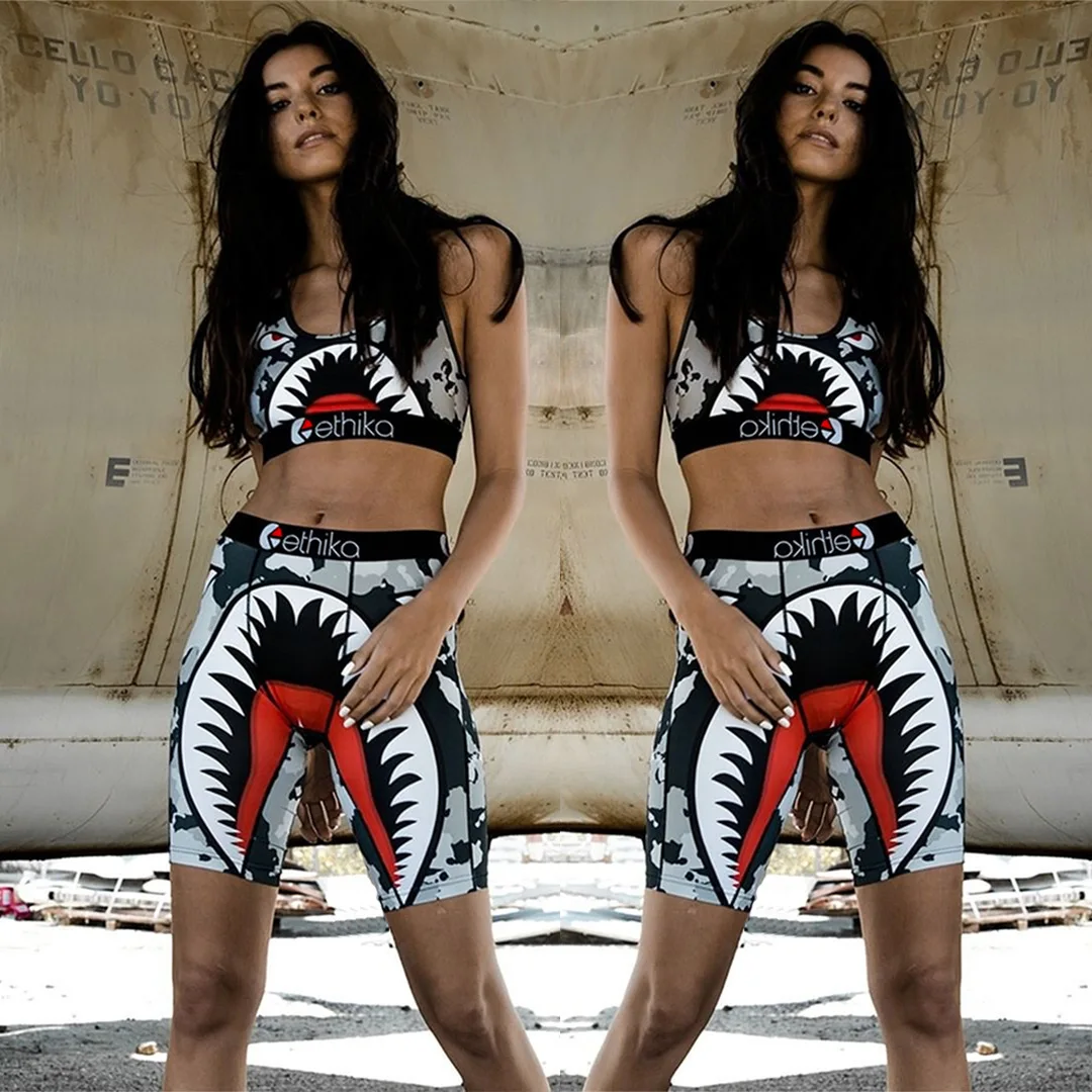 High Elasticity Women Ethika 2 Piece Set Popular Cartoon Ethika Bra And Short Set Five Pants Slim Fit Yoga Ethika Set, Red,gray
High Elasticity Women Ethika 2 Piece Set Popular Cartoon Ethika Bra And Short Set Five Pants Slim Fit Yoga Ethika Set, Red,gray
