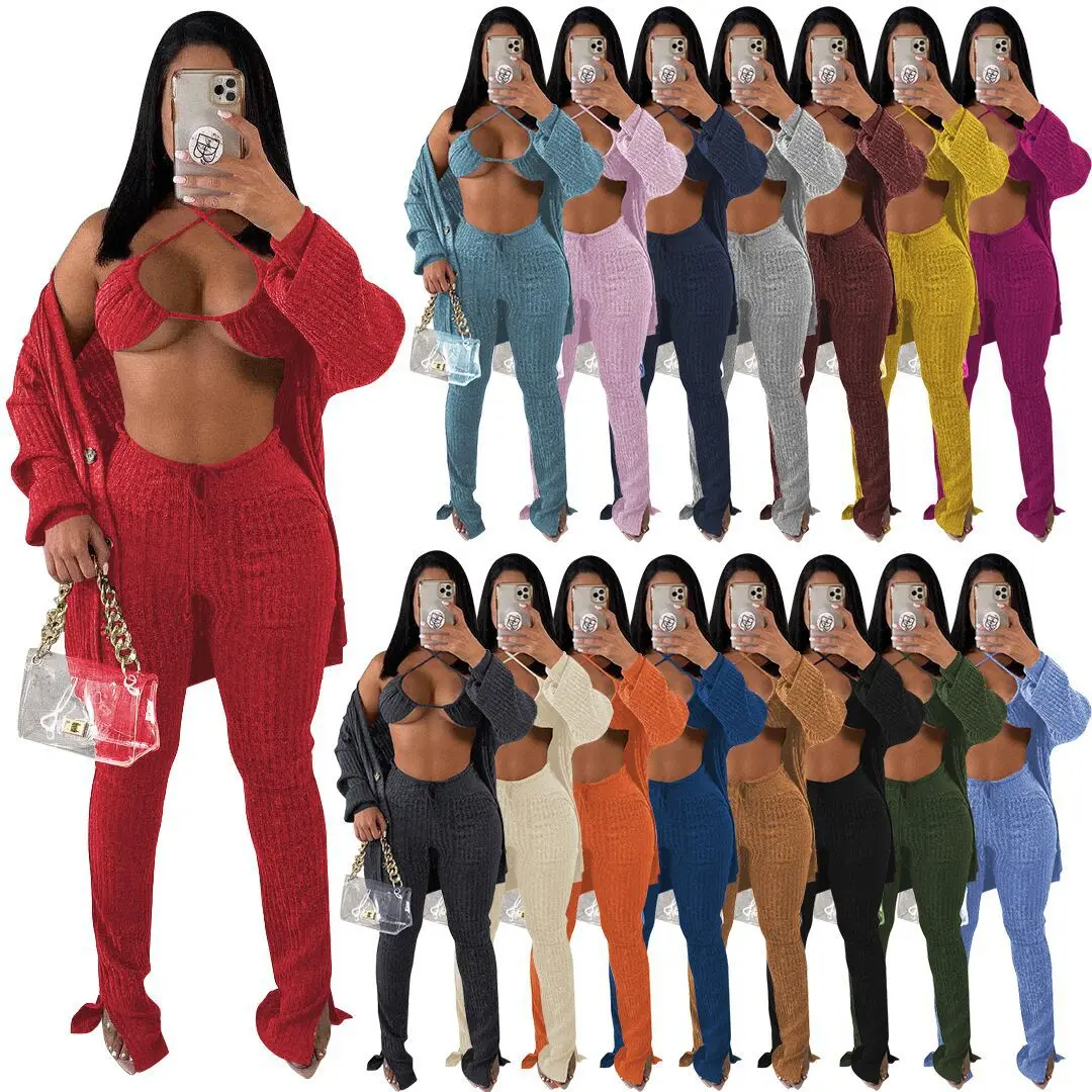 Fall Winter 2021 Women Fashion Ladies 3 Piece Suits Cotton Lounge Wear Cardigan and Long Pants three 3 Piece Set Women outfits, 3 colors
Fall Winter 2021 Women Fashion Ladies 3 Piece Suits Cotton Lounge Wear Cardigan and Long Pants three 3 Piece Set Women outfits, 3 colors