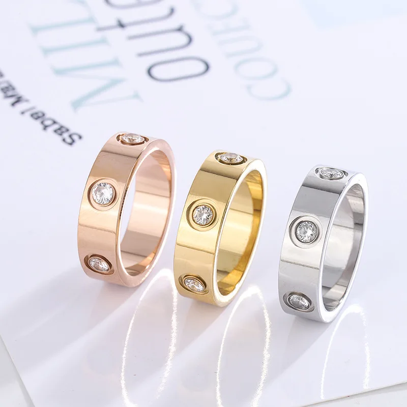 Simple women mens finger rings jewelry gold plated stainless steel diamond ring, Gold/rose gold/steel
Simple women mens finger rings jewelry gold plated stainless steel diamond ring, Gold/rose gold/steel