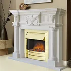 Indoor classic decorative freestanding limestone fireplace without remote control