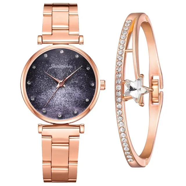 Fashion Ladies Watch Starry Sky Dial Dress Rhinestone Bracelet And Watch Set Elegant Quartz Clock Rose Gold Watch For Girls Gift, Multi colors
Fashion Ladies Watch Starry Sky Dial Dress Rhinestone Bracelet And Watch Set Elegant Quartz Clock Rose Gold Watch For Girls Gift, Multi colors