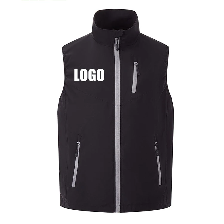 high quality custom fashion men casual sport waterproof softshell vest with zipper 
high quality custom fashion men casual sport waterproof softshell vest with zipper