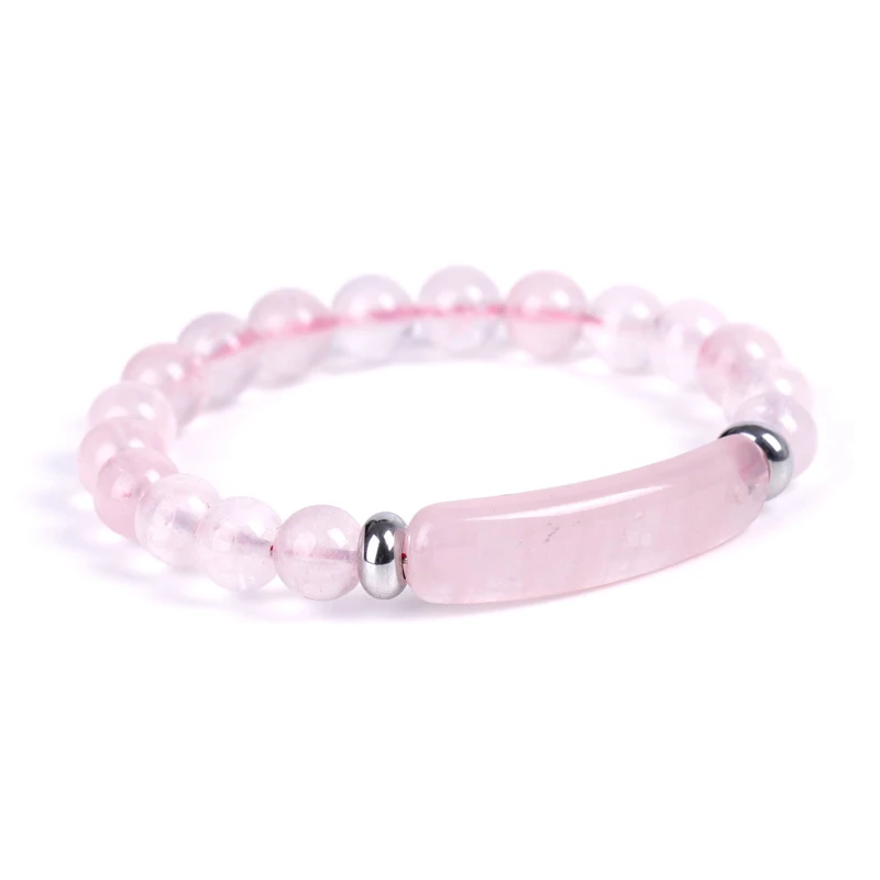 NAPOLN Natural Stone Beads High Grade Stainless Steel Rose Quartz Bridge Bracelet, Pink
NAPOLN Natural Stone Beads High Grade Stainless Steel Rose Quartz Bridge Bracelet, Pink