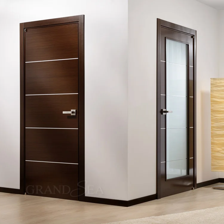 Australia standard modern interior solid wood flush metal swing door with bottom seal