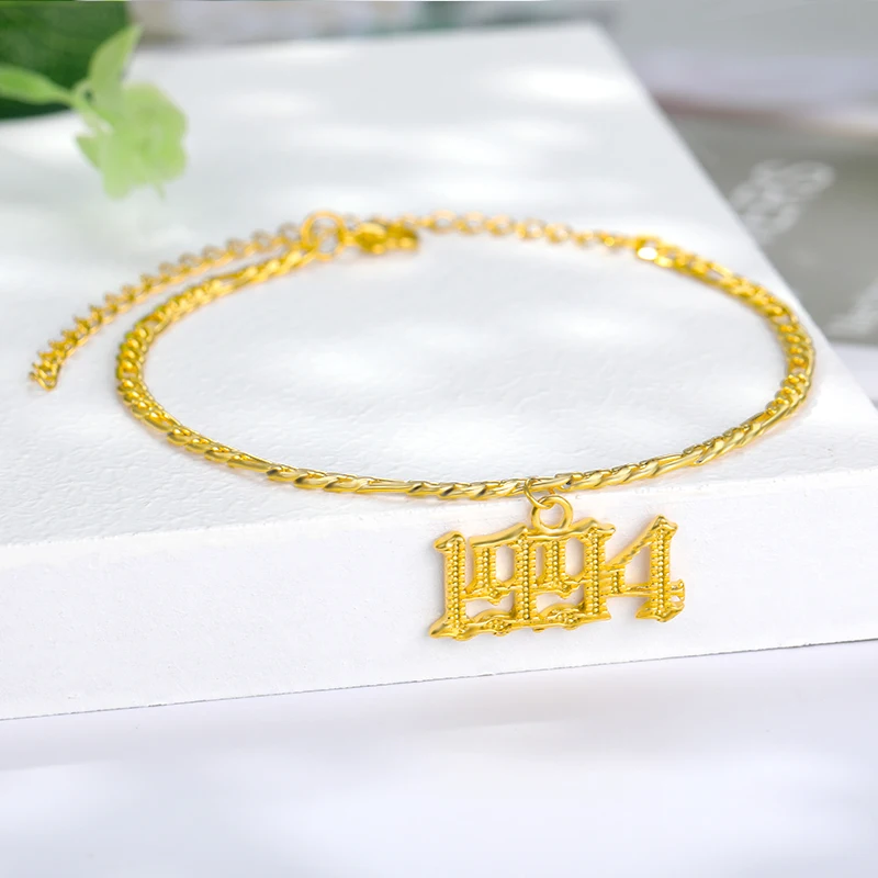 Stainless Steel Year Cuban Link Anklet 1985-2020 Jewelry 18K Gold Plated Trendy Birth Year Anklet
Stainless Steel Year Cuban Link Anklet 1985-2020 Jewelry 18K Gold Plated Trendy Birth Year Anklet