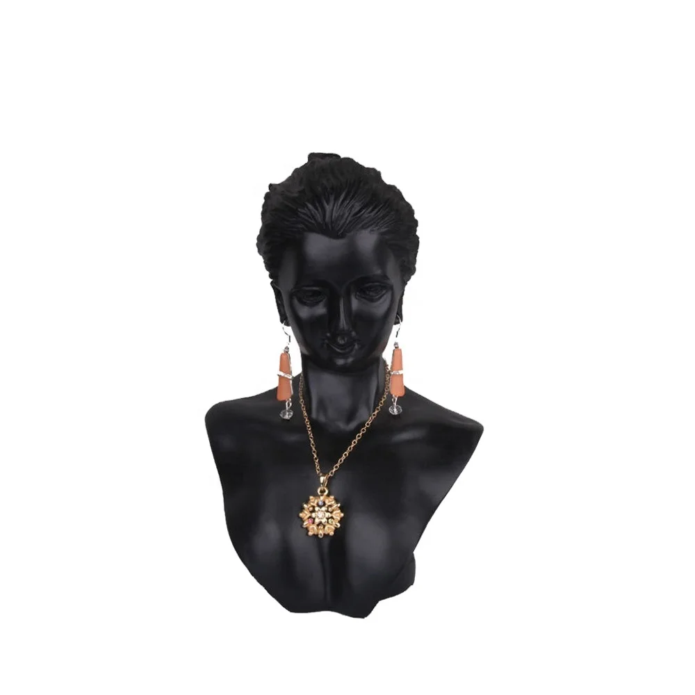 Resin Portrait model necklace display mannequin head Mannequin head for Jewelry display, Black
Resin Portrait model necklace display mannequin head Mannequin head for Jewelry display, Black