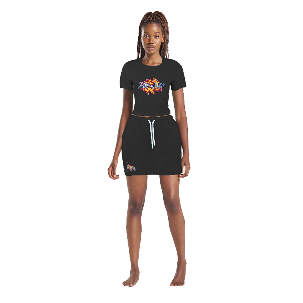 Custom Logo Wholesale Women's Two Piece Skirt Set Fashion Casual Crop Top T-shirt Lace-up Skirt Slim Fit 2 Piece Set
Custom Logo Wholesale Women's Two Piece Skirt Set Fashion Casual Crop Top T-shirt Lace-up Skirt Slim Fit 2 Piece Set