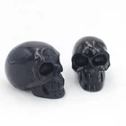 Flash Blue Gold Sand Stone Quartz Crystal Stone Skulls Carvings