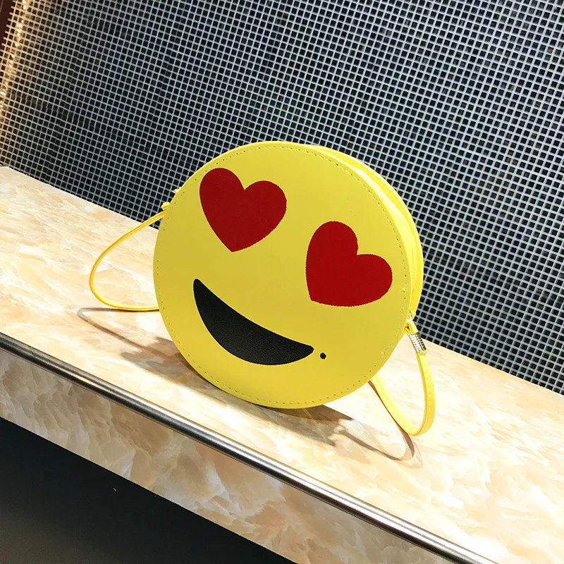 women shoulder bag smiling face girl round messenger bag smile face handbag, Customized color
women shoulder bag smiling face girl round messenger bag smile face handbag, Customized color
