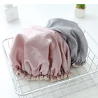 Customized Wholesale Dual Layer Fabric Shower Cap Waterproof Bathing Hair Shower Cap
