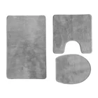 Wholesale 3pcs Custom Printed Soft Polyester Anti Slip Bathroom Rug Set Bath Mat