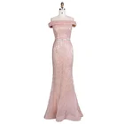 2019 long charming pleated sequin Strapless Mermaid evening gown dress