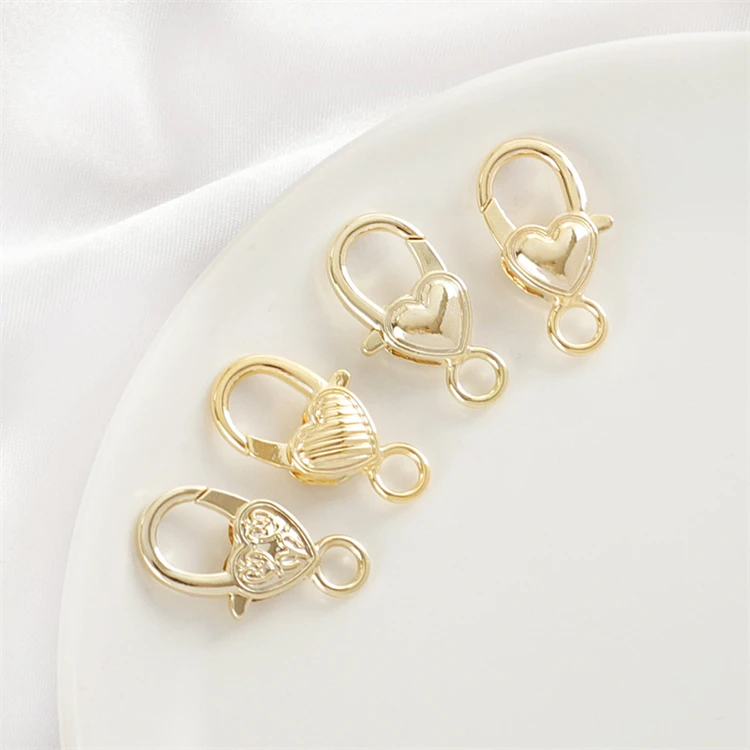 Necklace Jewerly clasp 18K plated gold Jewellry Findings & Components copper heart-shaped pattern Lobster clasp
Necklace Jewerly clasp 18K plated gold Jewellry Findings & Components copper heart-shaped pattern Lobster clasp