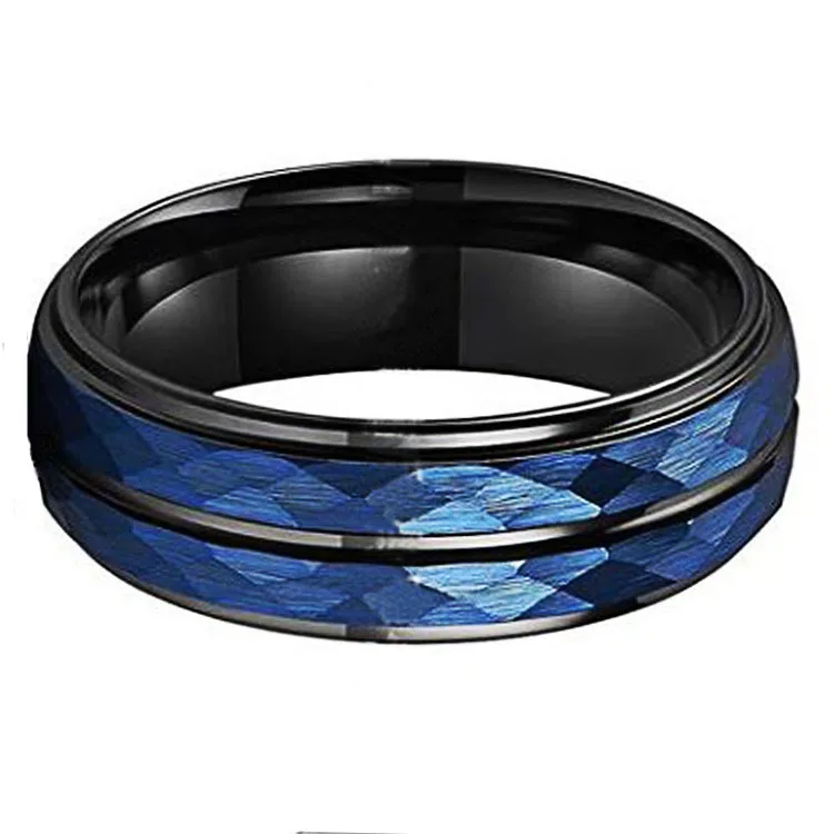 New Shenzhen Thin Blue Line Men’s Tungsten Rings Wedding Brand Tungsten Carbide Rings For Men Fashion Jewelry vendors