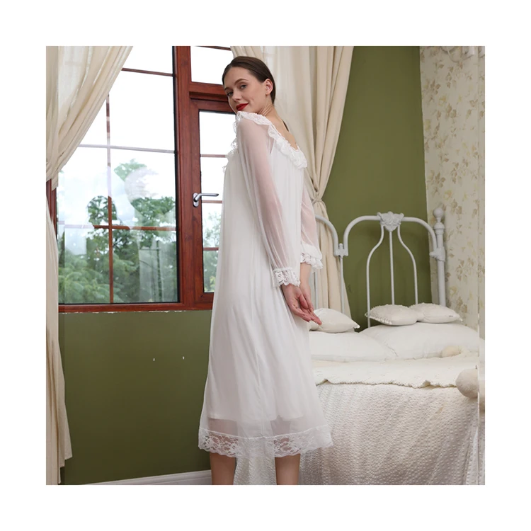 Manufacturers Supply Pretty Woman Long Victorian Style Nightdress Luxurious and noble White Cotton Nightdress
Manufacturers Supply Pretty Woman Long Victorian Style Nightdress Luxurious and noble White Cotton Nightdress
