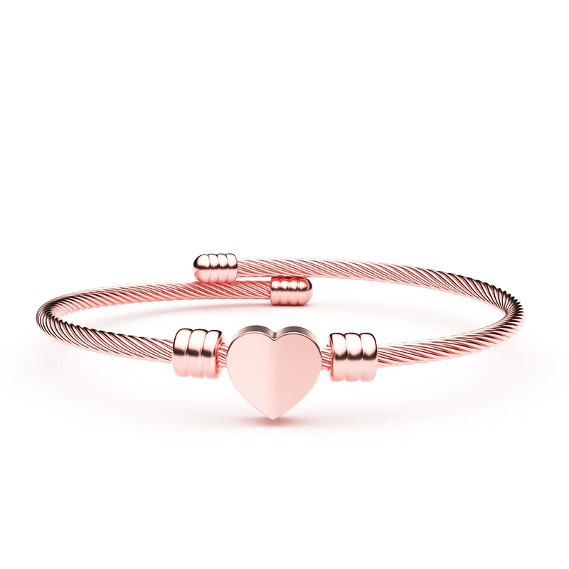 Fashion Girls Gold Color Stainless Steel Heart Bracelet Bangle Trendy Initial Alphabet Charms Bracelets For Women
Fashion Girls Gold Color Stainless Steel Heart Bracelet Bangle Trendy Initial Alphabet Charms Bracelets For Women