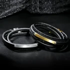 Retro multilayer woven stainless steel leather black bracelet for men Jewelry Gift Party Trendy Bangle