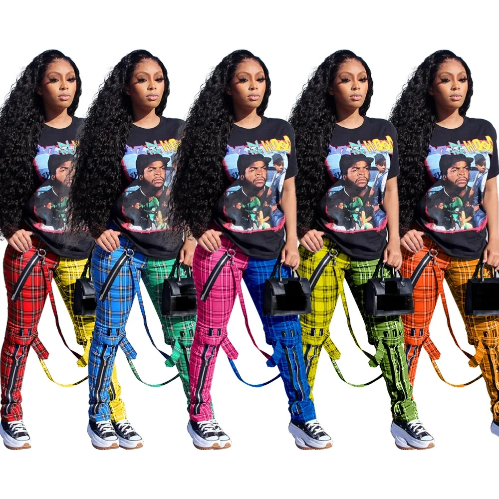 KYH5201 2021 new arrival ladies trousers cargo pants contrast color patchwork zipper plaid bandage women plus size pants, Tie dye
KYH5201 2021 new arrival ladies trousers cargo pants contrast color patchwork zipper plaid bandage women plus size pants, Tie dye