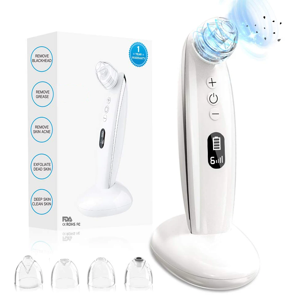 Facial Pore Cleaner Blackhead Extractor Suction Cleaner Suction rechargeable blackhead machine, White
Facial Pore Cleaner Blackhead Extractor Suction Cleaner Suction rechargeable blackhead machine, White