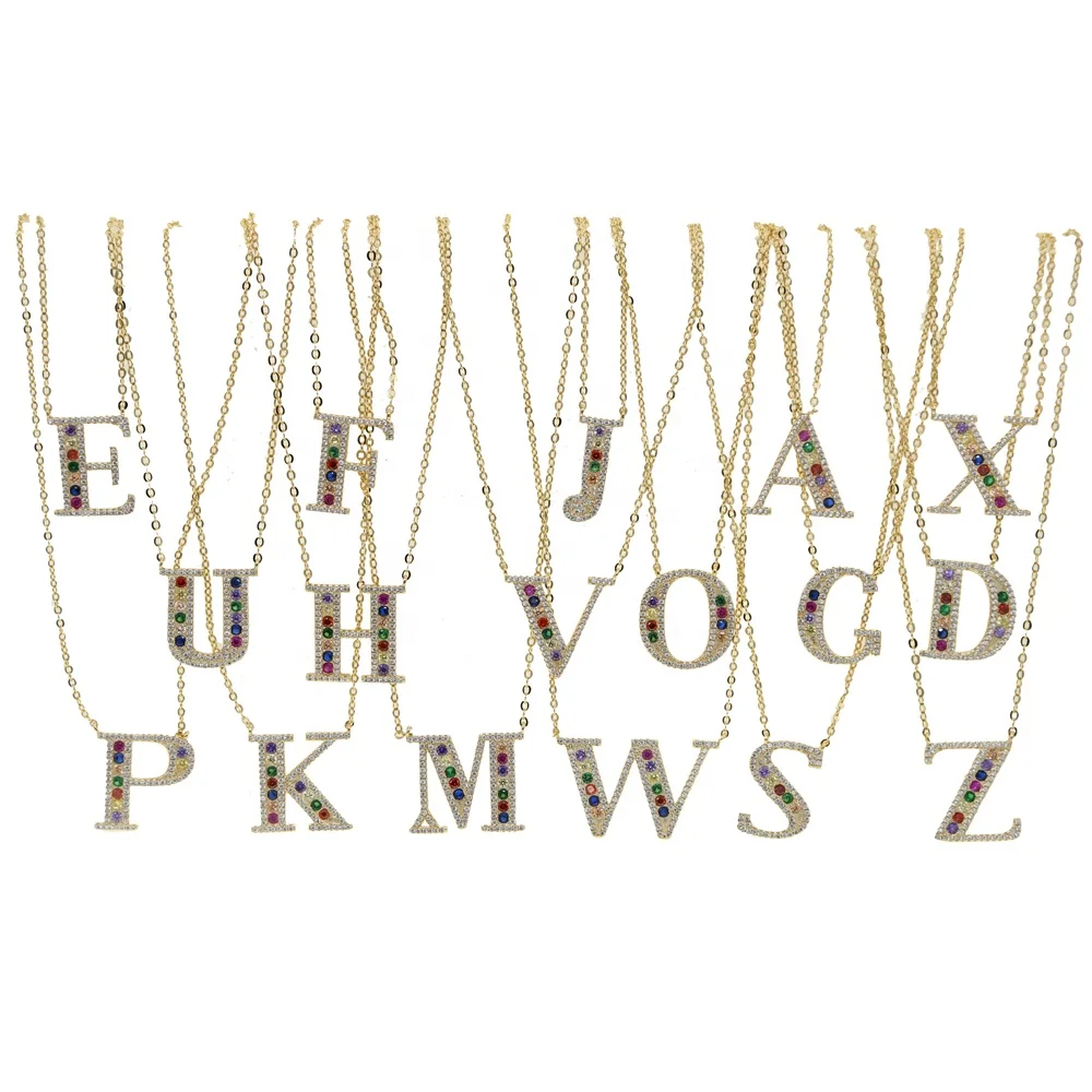 custom customize name personalized jewelry Gold filled white rainbow cz letter 26 Alphabet pendant necklace
custom customize name personalized jewelry Gold filled white rainbow cz letter 26 Alphabet pendant necklace