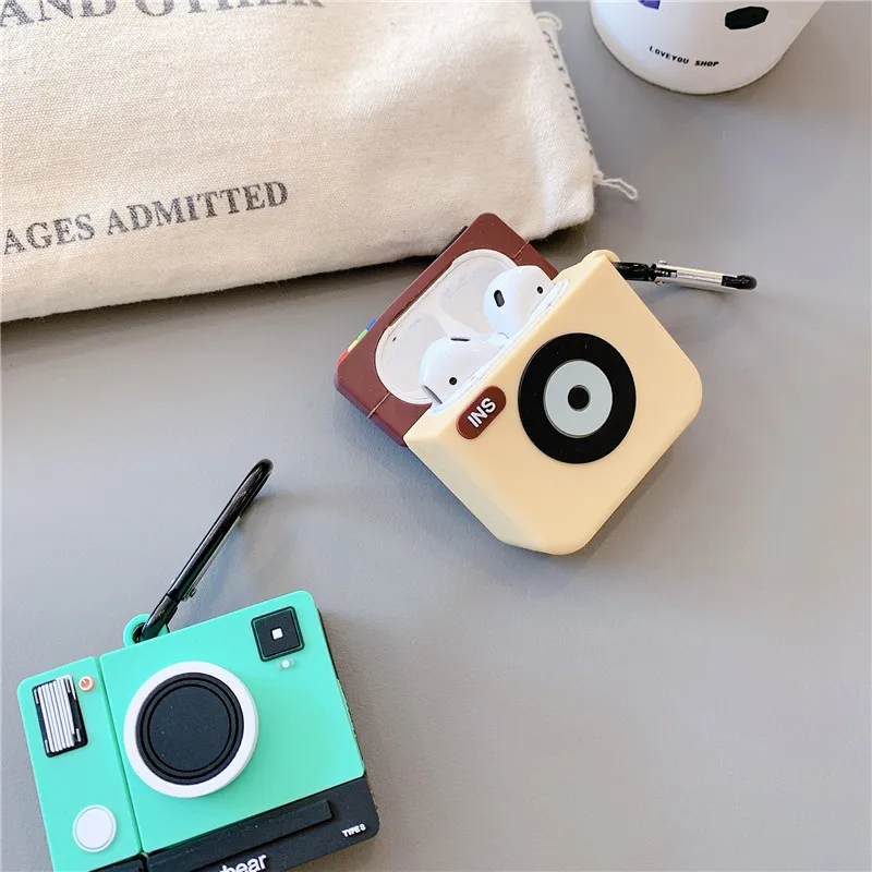 3D Retro Camera Designer Silicone Protective case Silicon Cover with hook for Airpods for Airpods 1 2
3D Retro Camera Designer Silicone Protective case Silicon Cover with hook for Airpods for Airpods 1 2
