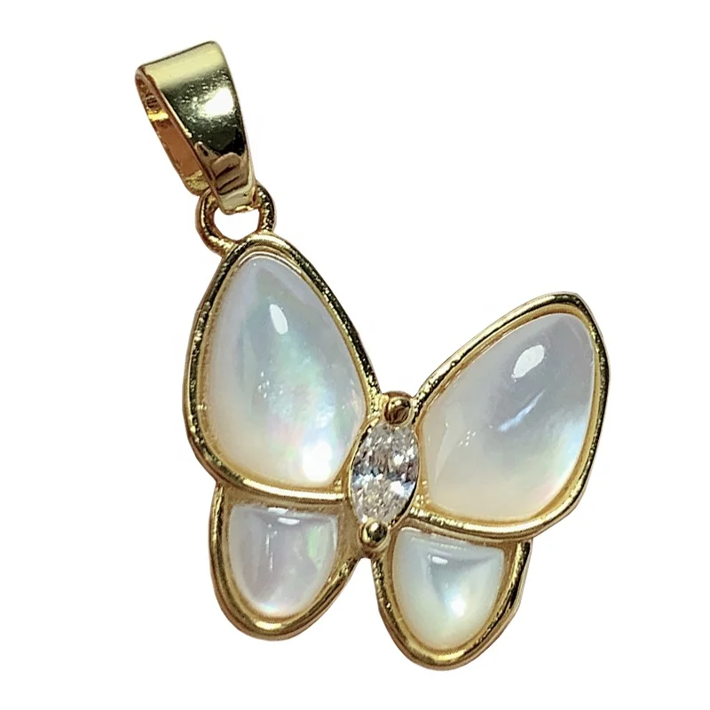 Luxury Metal Mother of Pearl Shell Zircon Butterfly Necklace Pendant for Women Jewelry Making
Luxury Metal Mother of Pearl Shell Zircon Butterfly Necklace Pendant for Women Jewelry Making