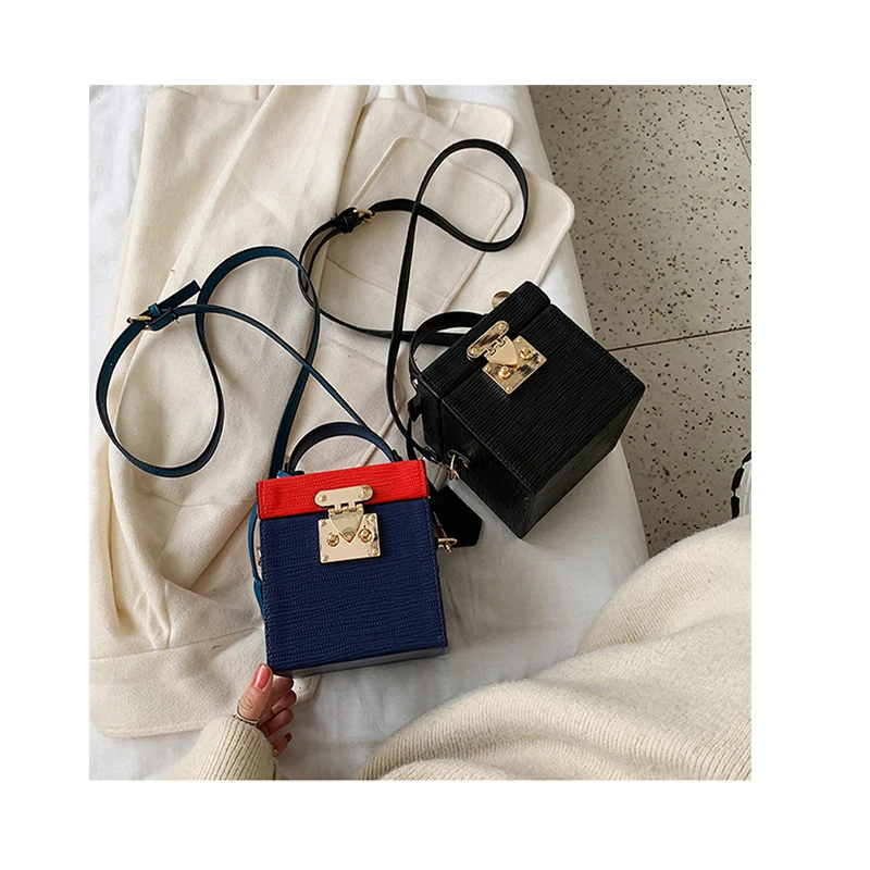 Women Contrast Color Handbags Mini Lock Box Bag European Famous Brand Messenger Bags Luxury Women Designer Mobile Tote Purse
Women Contrast Color Handbags Mini Lock Box Bag European Famous Brand Messenger Bags Luxury Women Designer Mobile Tote Purse