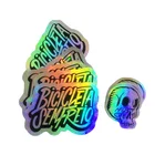 Die cut self adhesive reflective rainbow holographic labels custom hologram sticker