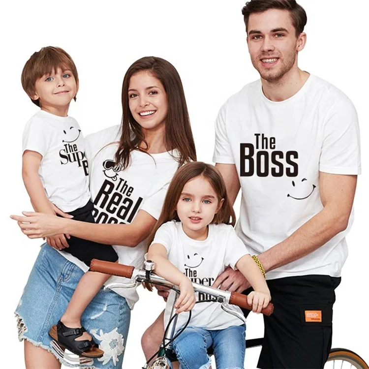 

dad mom daughter son t shirt family look matching outfits clothes mommy and me clothing summer trendy 2021, Picture