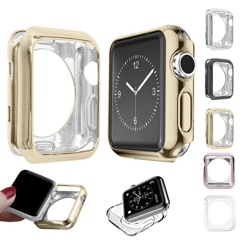 Plated TPU Soft Case for Apple Watch Series 5 4 3 2 1 Protective Cover Case 40mm 44mm 38mm 42mm, Black, gold, rose gold, silver, transparent, pink
Plated TPU Soft Case for Apple Watch Series 5 4 3 2 1 Protective Cover Case 40mm 44mm 38mm 42mm, Black, gold, rose gold, silver, transparent, pink