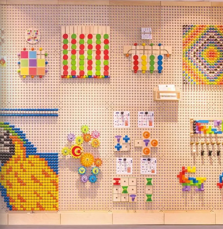 Child Indoor Ball Marble Run Vertical Kindergarten Activity Wood Mounted Panel Mount Game Stem Wooden Play Wall Toy For Kid