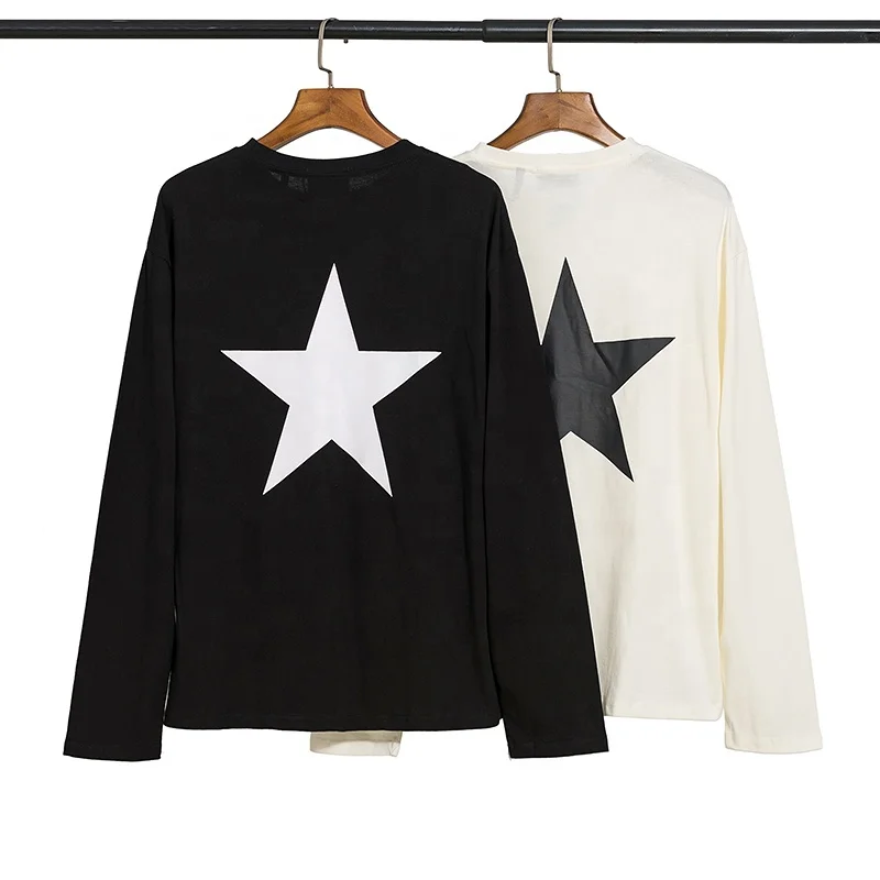 Men women FOG double line casual long-sleeved round neck bottoming shirt couple five-pointed star loose street T-shirt Tee
Men women FOG double line casual long-sleeved round neck bottoming shirt couple five-pointed star loose street T-shirt Tee