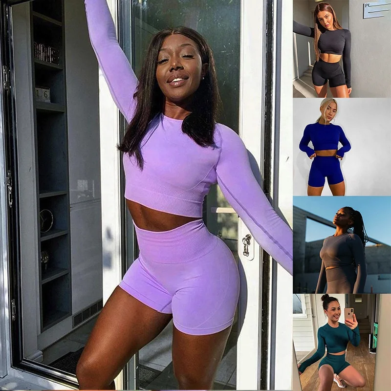 DLL Factor wholesale long sleeve sport wear women sets comfortable Yoga Sets sports wear outfit women fitness seamless yoga set
DLL Factor wholesale long sleeve sport wear women sets comfortable Yoga Sets sports wear outfit women fitness seamless yoga set