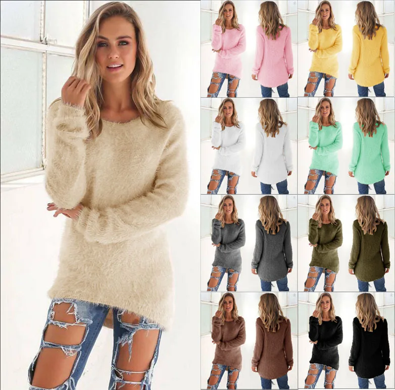 WW-1154 Pure Color Long Sleeve Dress Fashion Sweater Coat Winter Ladies Long Sleeve Crewneck Sweater Women
WW-1154 Pure Color Long Sleeve Dress Fashion Sweater Coat Winter Ladies Long Sleeve Crewneck Sweater Women