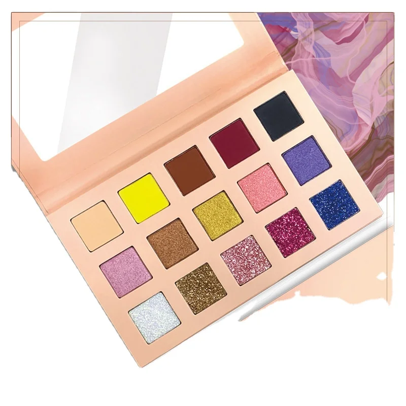 2021 New 15-color pearlescent matte gold onion apricot eye shadow palette with private label
2021 New 15-color pearlescent matte gold onion apricot eye shadow palette with private label