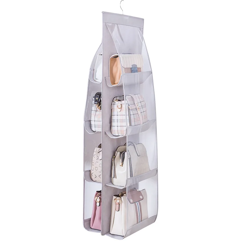 Washable Hanging Clear Handbag Closet Organizer,Collapsible Oxford Hanging Purse Storage Bags with 360 Degree Steel Hook
Washable Hanging Clear Handbag Closet Organizer,Collapsible Oxford Hanging Purse Storage Bags with 360 Degree Steel Hook