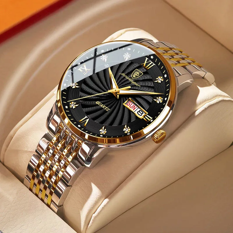 Wholesale Amazon Hot Models Business Men's Wrist Watch Waterproof Gold Men's Watch Classic Stainless Steel Fashion Watches
Wholesale Amazon Hot Models Business Men's Wrist Watch Waterproof Gold Men's Watch Classic Stainless Steel Fashion Watches