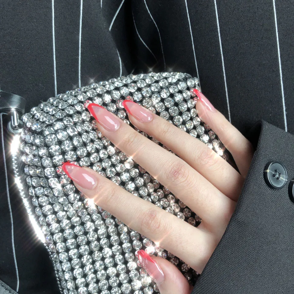 French Style Beveled Short Coffin Nails Red Ballerina False Nail End Product Press on Nails
French Style Beveled Short Coffin Nails Red Ballerina False Nail End Product Press on Nails