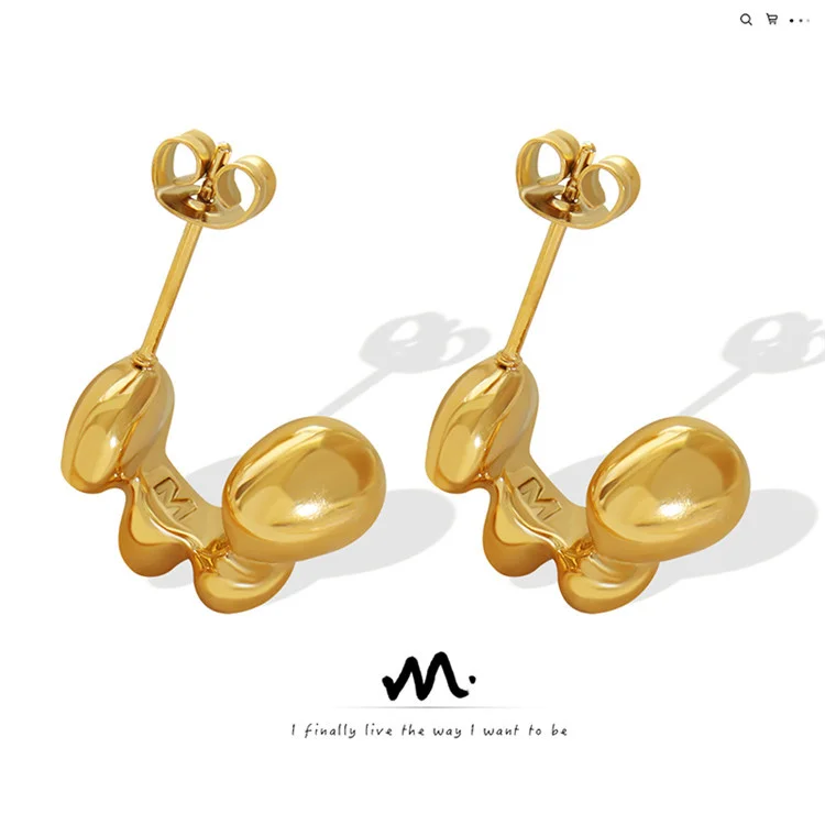 Factory Price Korean Style Women Jewellery Stainless Steel Chunky C Shape Gold Plated Stud Earings For Lady
Factory Price Korean Style Women Jewellery Stainless Steel Chunky C Shape Gold Plated Stud Earings For Lady