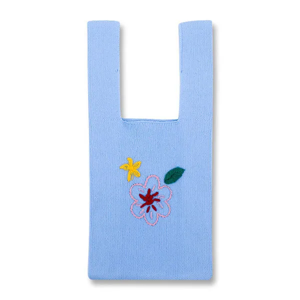 Fancy Lightweight Teenager Girl Embroidery Knitted Floral Tote Handbag Japanese INS Cute Knotted Wrist Portable Purse
Fancy Lightweight Teenager Girl Embroidery Knitted Floral Tote Handbag Japanese INS Cute Knotted Wrist Portable Purse