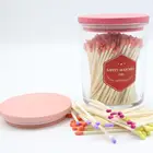 Matches Jar with Colored Wooden Lid Colored Head Safety Matches