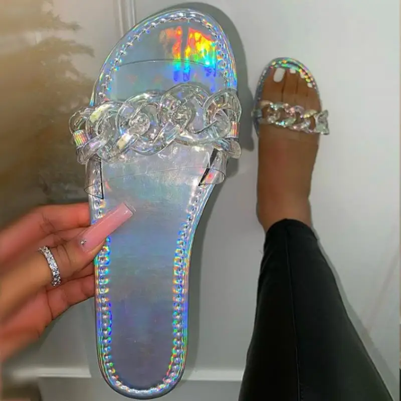 Fashion summer sandals ladies flat chain beach slippers flip flops for women 2021, Black,sliver,blue
Fashion summer sandals ladies flat chain beach slippers flip flops for women 2021, Black,sliver,blue