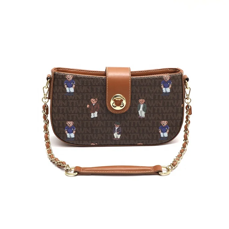 Hot sale trendy fashion shoulder bag retro print ladies underarm bag, Brown letter bear
Hot sale trendy fashion shoulder bag retro print ladies underarm bag, Brown letter bear